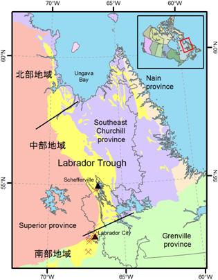図 5 ラブラドルトラフ地域地質区